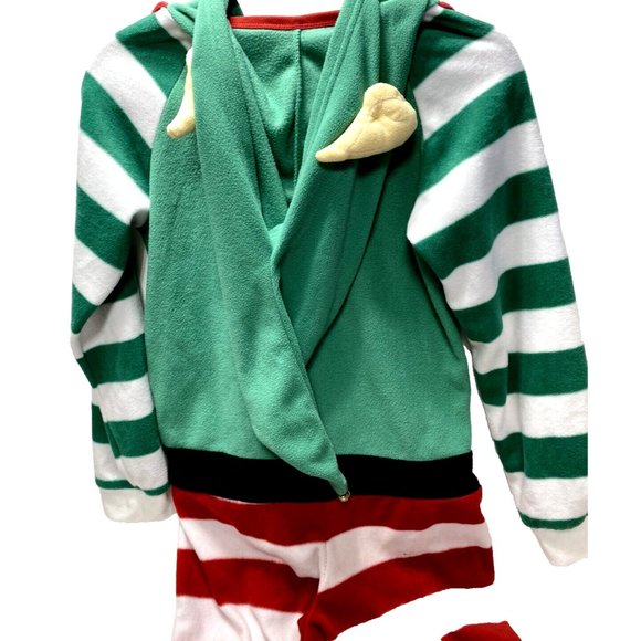 Elf Costume Funzietime Kids Sleep One piece Pj-Elf Warm Dress Up Size 14 Large - Picture 4 of 14